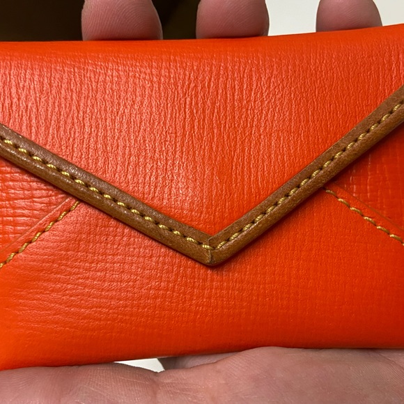 Dooney & Bourke Card Holder Wallet Cute Orange Business Card Credit Card ID - Picture 5 of 7